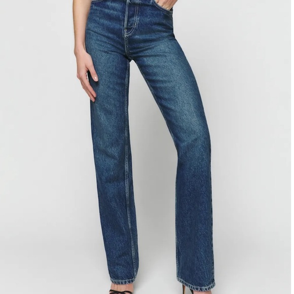 Reformation Denim - Reformation Cynthia High Rise Straight Leg Jeans Size 27